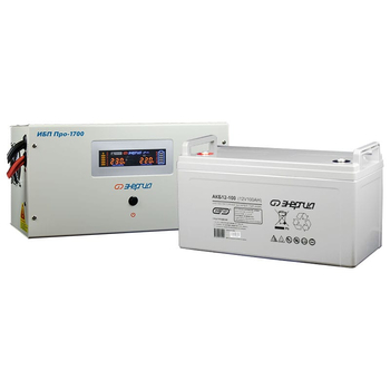 Комплект ИБП Инвертор Энергия ИБП Pro 1700 + Аккумулятор 100 АЧ - ИБП и АКБ - ИБП для котлов - Магазин стабилизаторов напряжения Ток-Про